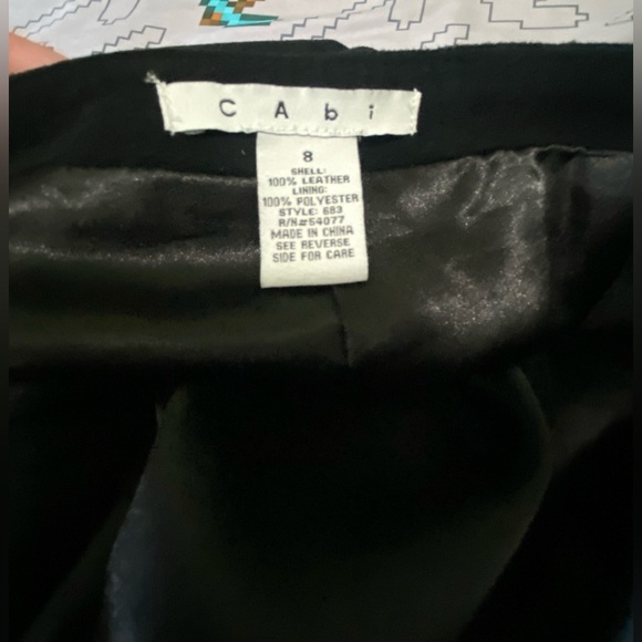 Cabi suede leather black skirt, size 8 - Picture 6 of 11
